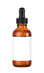 Brown medicine glass bottle isolated on white background, 3D rendering