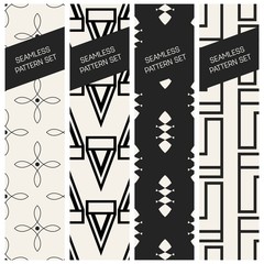 Abstract concept vector monochrome geometric pattern. Black and white minimal background. Creative illustration template. Seamless stylish texture. For wallpaper, surface, web design, textile, decor.