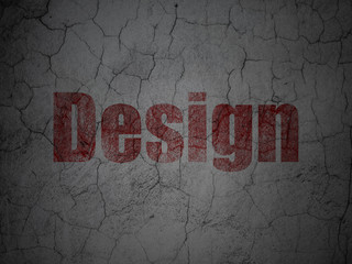 Marketing concept: Design on grunge wall background