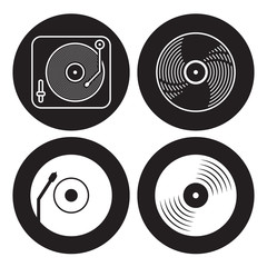 Music vinyl icons