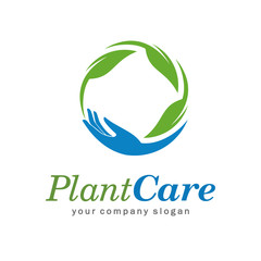 Plant care vector logo concept