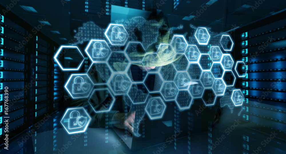Leinwandbilder Hacker accessing to personal data information with a computer 3D rendering