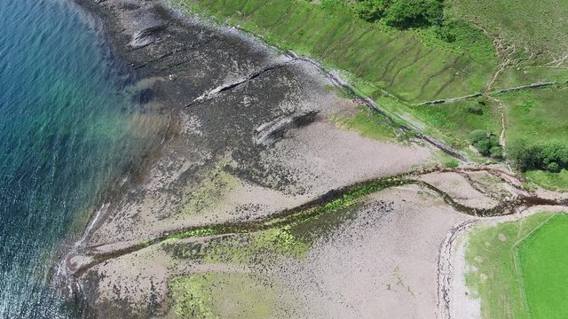 Aerial view of the bay called Camas nan Geall