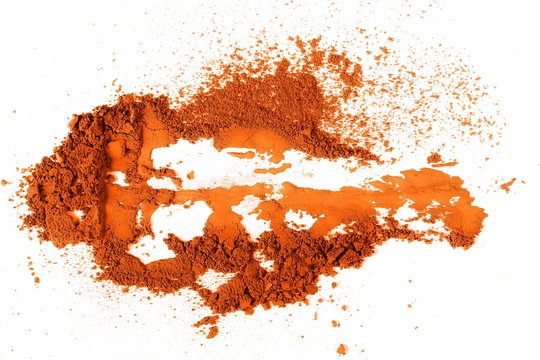 Orange Eye Shadow, Powder Isolated On White Background
