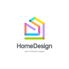 Abstract house vector logo template. Colorful sign. Home design