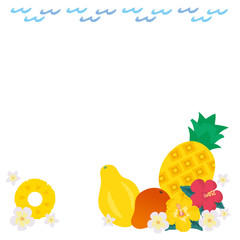 トロピカルフルーツ　イラスト　セット