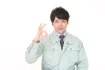 笑顔の労働者