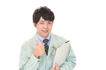 笑顔の労働者