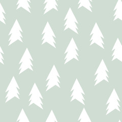 Christmas pattern with trees. Seamless vector illustration
