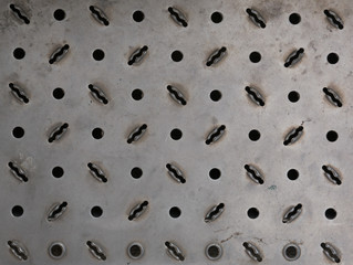 Steel Grate texture with Alternating Holes and Slots Pattern
