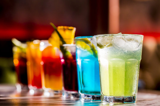 Colorful cocktail drinks 