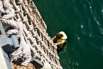 Climbing a net