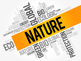 Nature word cloud collage, ecology concept background