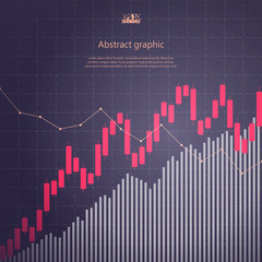 Abstract background with stock graph. Eps10 Vector illustration.