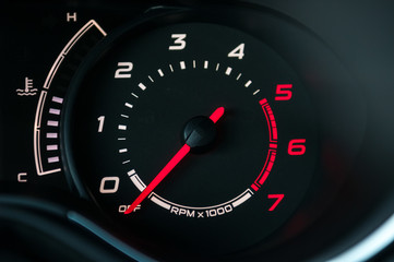 Fototapeta premium Tachometer in the new car.