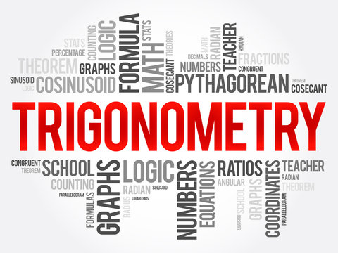 Trigonometry word cloud collage, education concept background