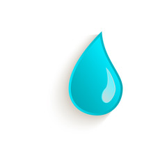 vector cartoon water drop closeup. Isolated illustration on a white background. Autumn object concept