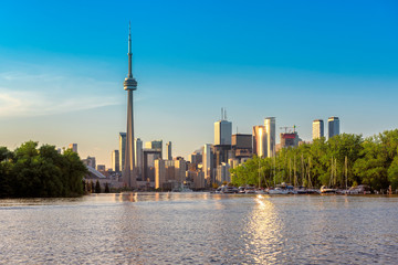 Toronto city skyline from centre island at sunset , Ontario, Canada © lucky-photo
