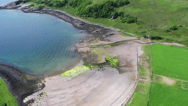 Aerial view of the bay called Camas nan Geall