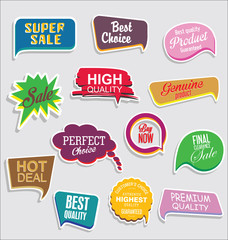 Promo sale stickers and tags collection modern design