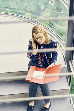 Businesswoman using mobile phone