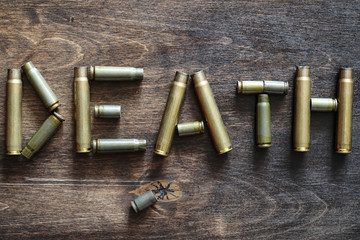 Inscription about the war by cartridges