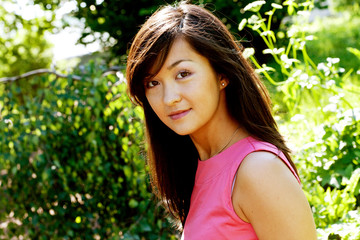 young woman relaxing at park