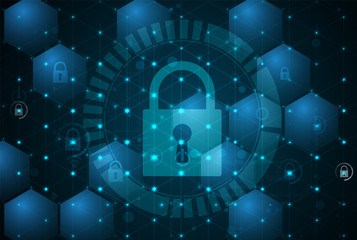 Cyber security and information or network protection. Future technology web services for business and internet project