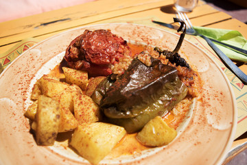 Stuffed Pepper and Potato Dinner