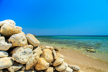 White stones on the Black Sea coast, Crimea.