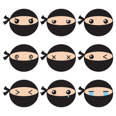 Ninjas In Different Facial Expressions