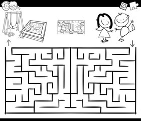 maze activity game with kids and playground