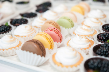 Colorful macaroons in the party.