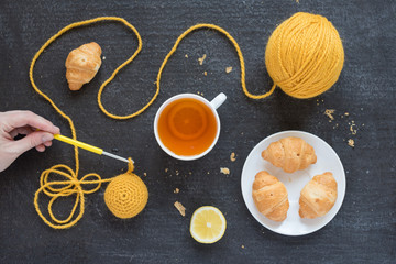 Tea and crocheting time