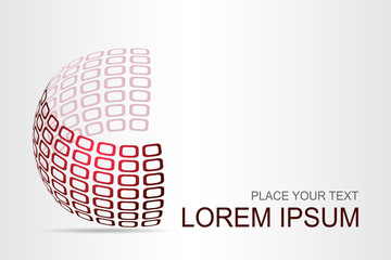 Logo stylized spherical surface with abstract shapes