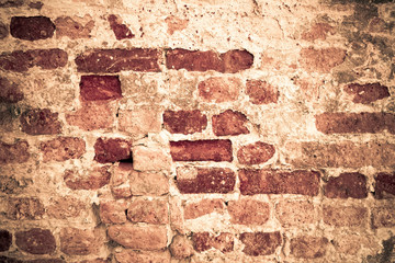 Old red brick wall textures and backgrounds