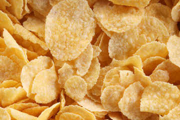 close up of corn flake texture as background.