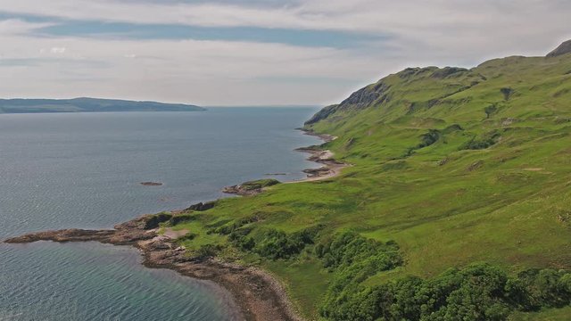 Aerial view of the bay called Camas nan Geall