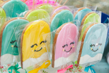 Sale of colored gingerbread cookies