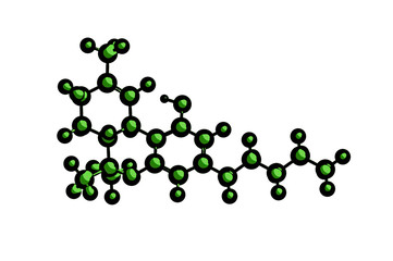 Molecular structure of Tetrahydrocannabinol