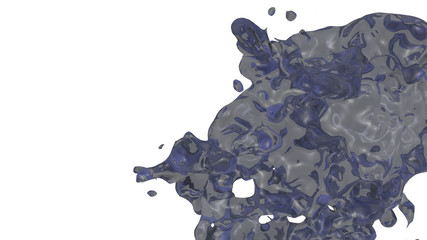 Blue paint splash isolated. 3D rende