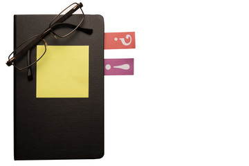 Notebook with copy space - isolated on white