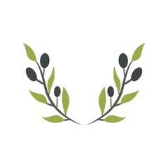 Olive brunch set. Digital illustration