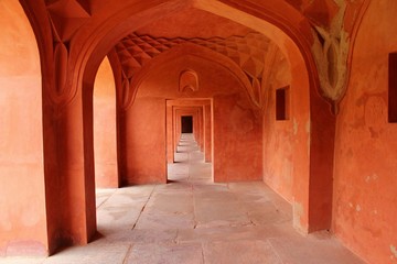 Beautiful Old Red stone monument - Mughal Architecture, Agra - India