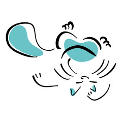 Lying cat with paw under his head