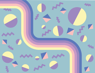 modern color palette vector background with abstract simple geometric shapes flat style illustration