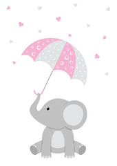 Baby Elephant - Pink Baby Shower