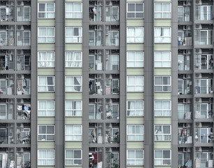 Apartment building windows pattern