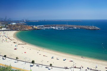 beach of city Sines, Algarve, Portugal