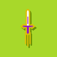 flat vector icon design collection ancient weapon sword in sticker style